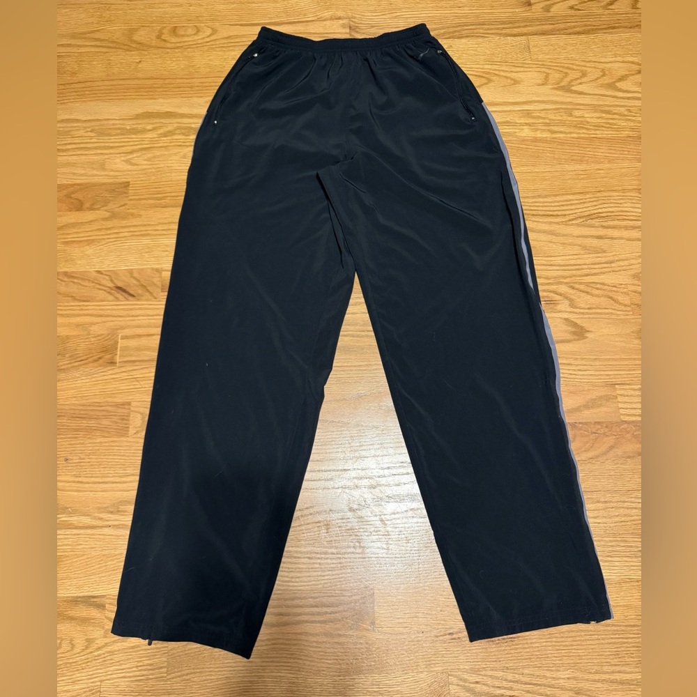 Vintage Men Nike Fit Dry Track Running Pant Zipper Pockets Functional Drawstring